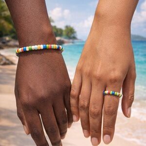 Seychelles-Inspired Rainbow Beaded Bracelet 🌈 | Colorful Flag Vibe